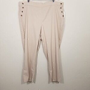 NWT 89th & Madison Pull-On Super Stretch Cream Pants Size 3X